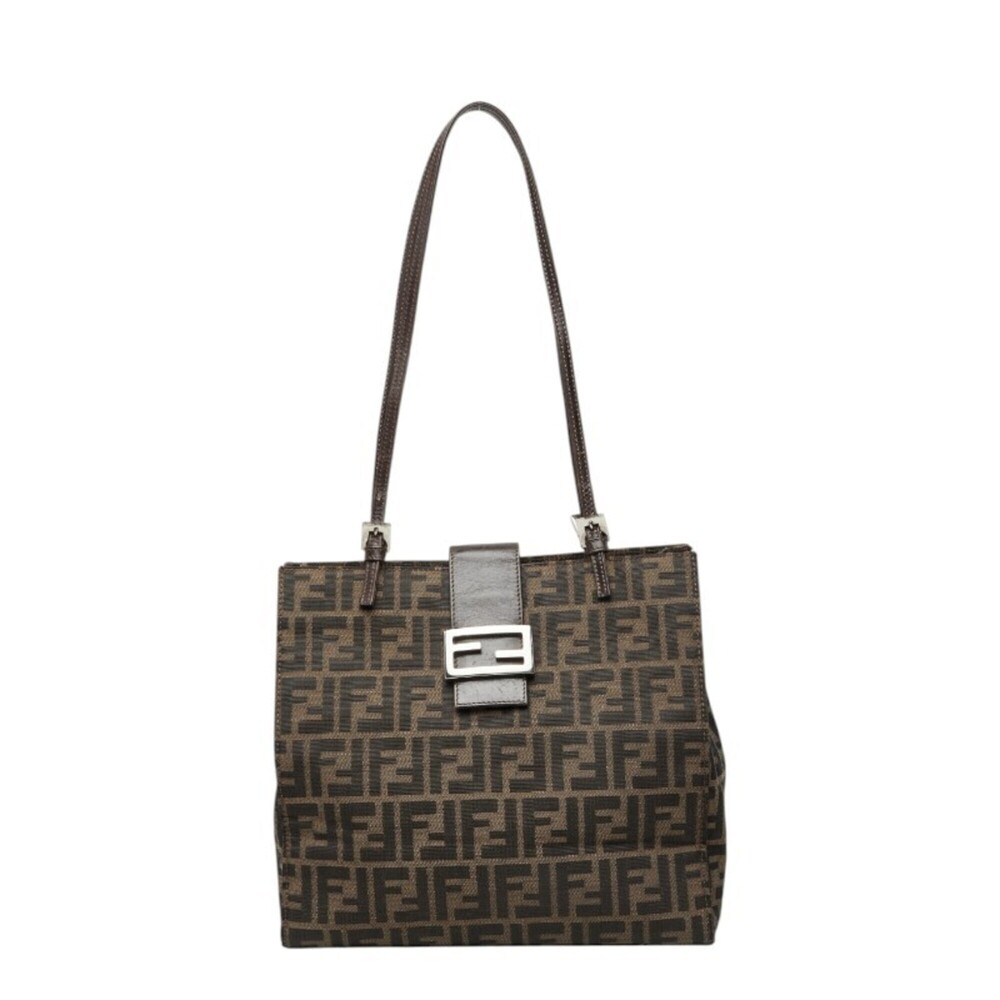 Fendi Zucca Tote Bag Shoulder 0915808 Brown Canvas Leather Women's FENDI